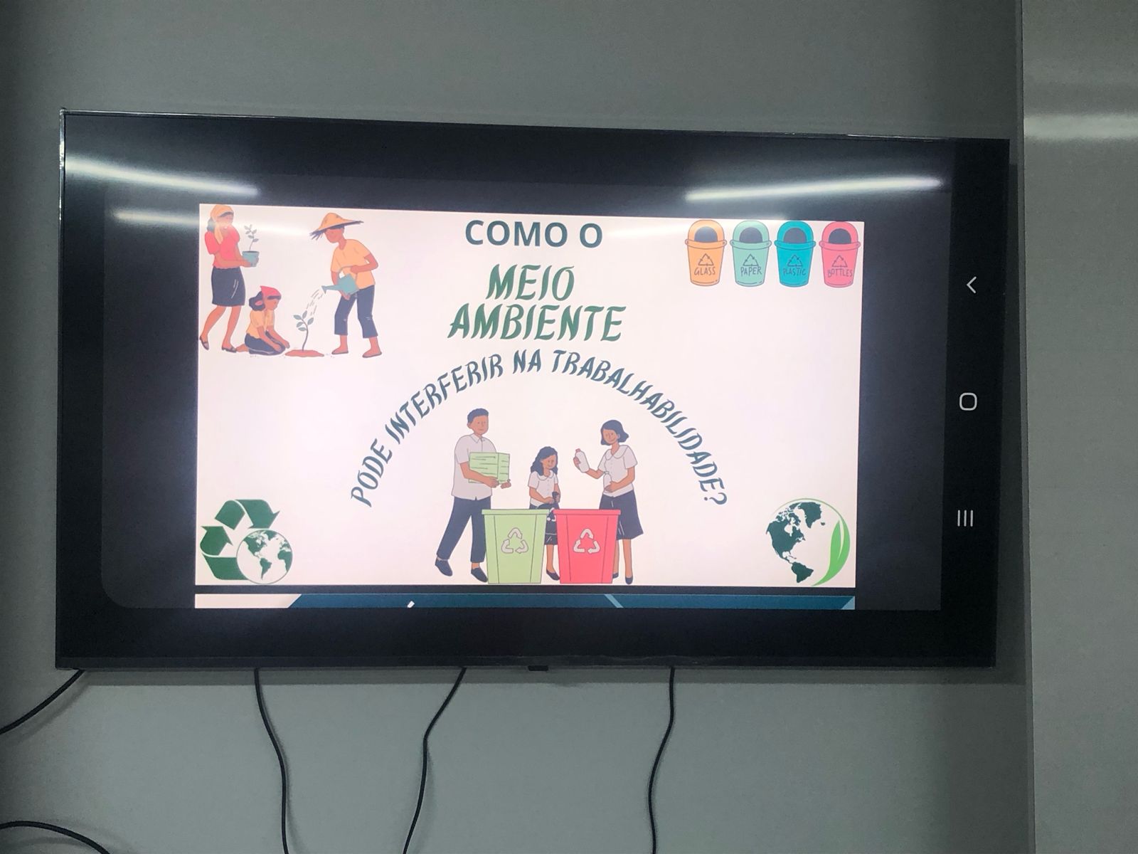 Apresentando trabalho em sala de aula